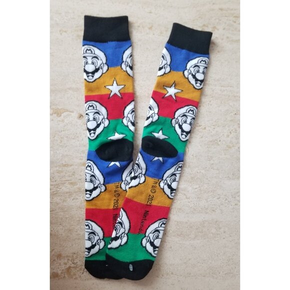 Super Mario Nintendo Yoshi Star Fire Flower Crew Socks One Size Lot of 3 - Picture 4 of 7
